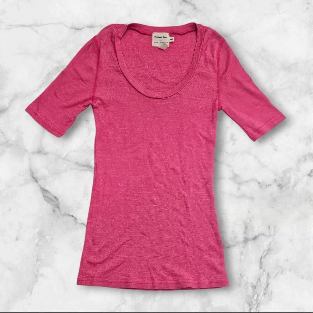Michael Star By Anthropologie XS/S Glitter Pink Short Sleeve